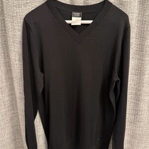 Chanel Black V-Neck Knit Sweater – Size S